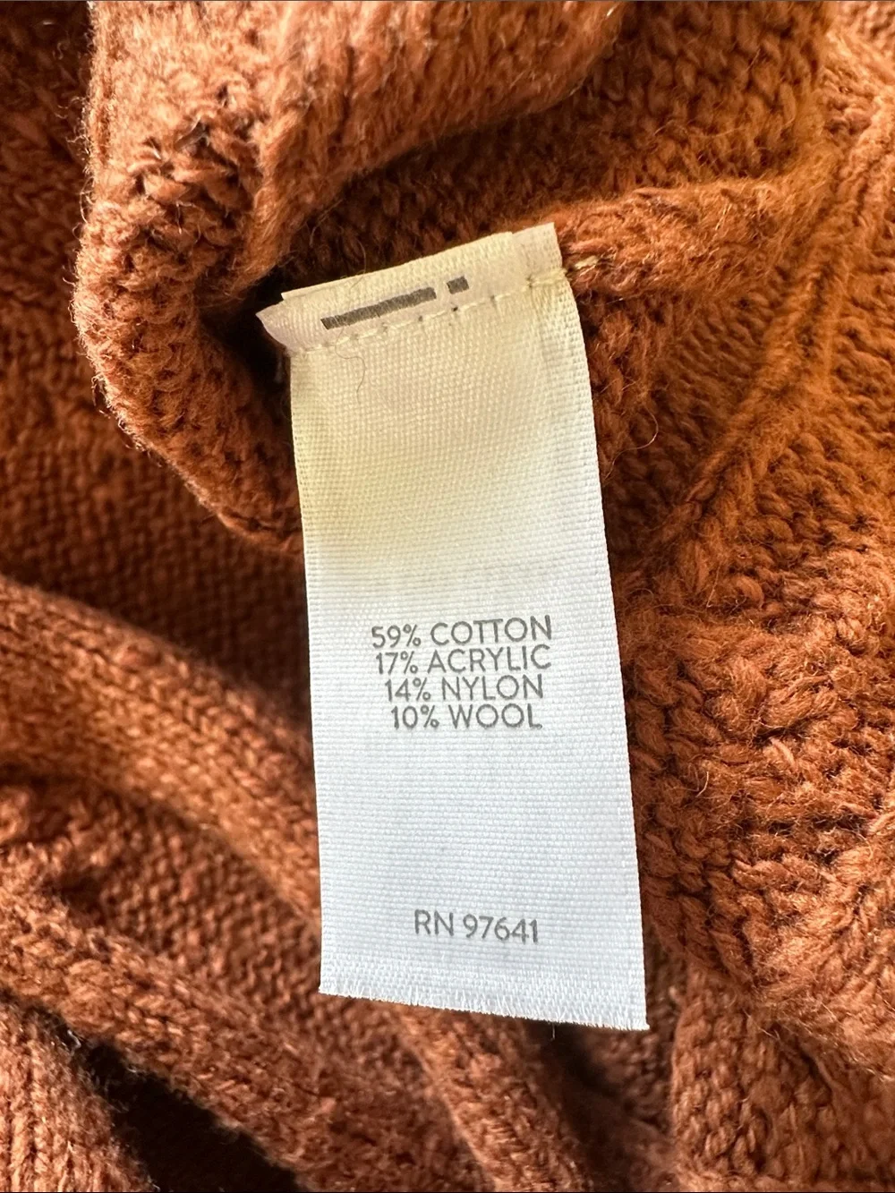 J. Jill Cable-Knit Button Cardigan in Rust